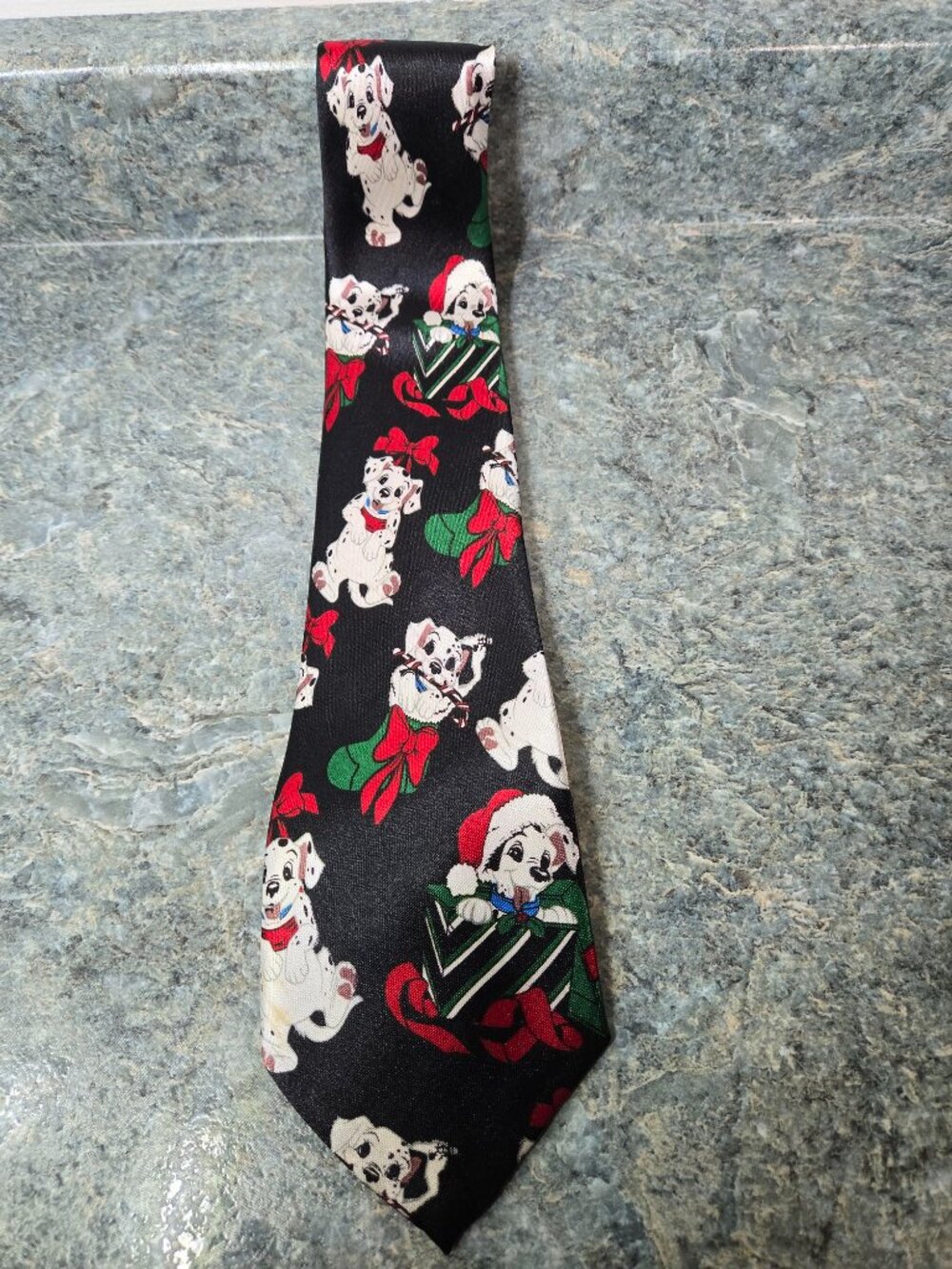 Funtyme Dalmatian Holiday Tie Vintage Novelty 100% Polyester Festive Christmas